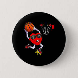 Fun Heart Dunking Basketball Sport Liebhaber Valen Button