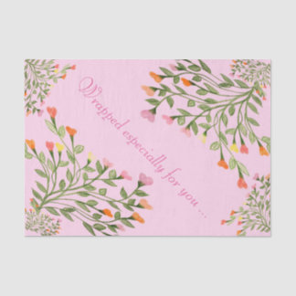 Fun Heart Shaped fFloral Design Seidenpapier