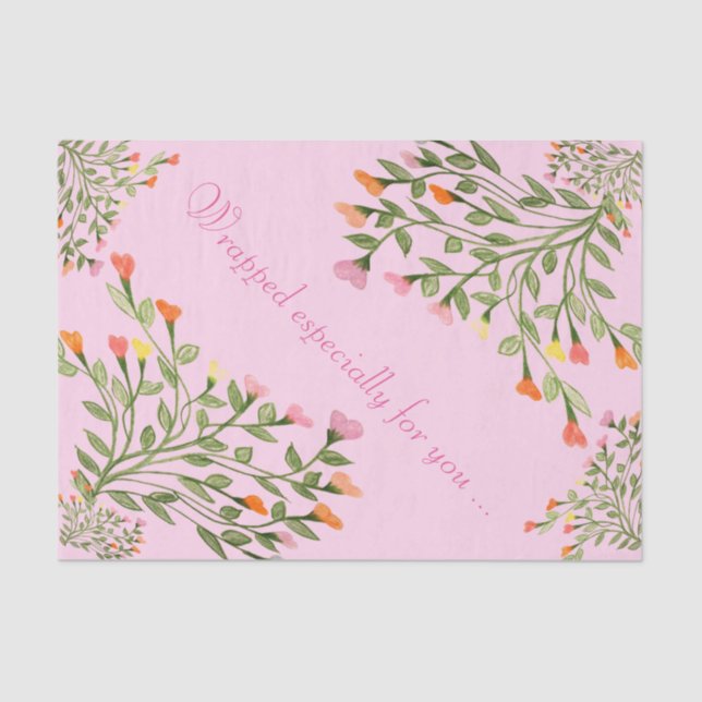 Fun Heart Shaped fFloral Design Seidenpapier (Vorderseite)