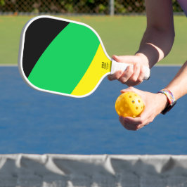Fun Hellgelb-grün rosa Schwarz Moderne Kurven Pickleball Schläger