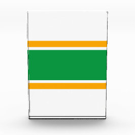 Fun Hellgrüne gelbe weiße, horizontale Streifen Fotoblock