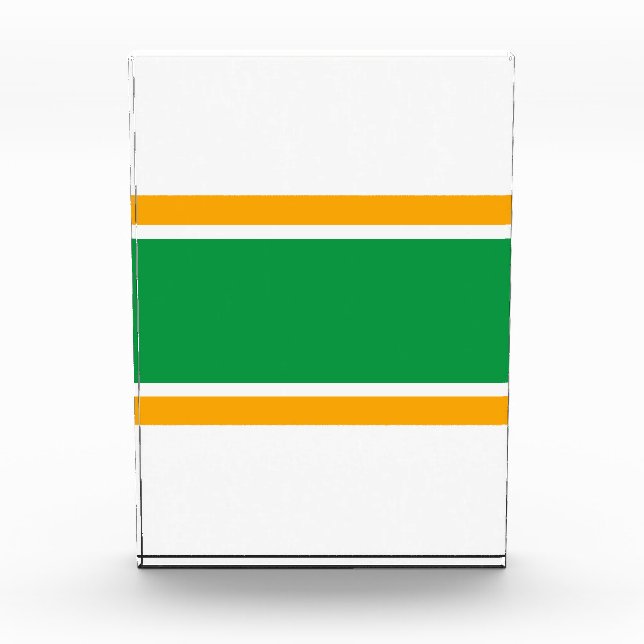 Fun Hellgrüne gelbe weiße, horizontale Streifen Fotoblock (Vorderseite)