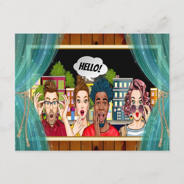 FUN HELLO Postcard Postkarte (Vorderseite)