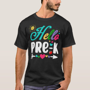 Fun Hello Pre K Erster Schultag Lehre T-Shirt
