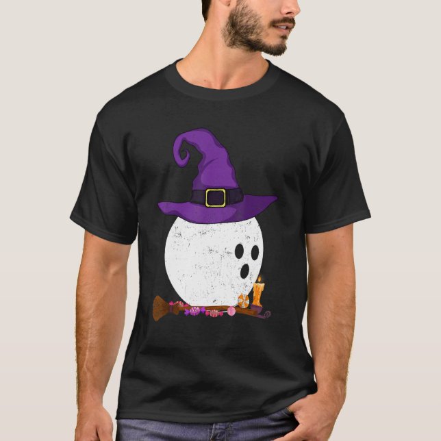 Fun Hexe Bowling Halloween Kostüm Bowling Player T-Shirt (Vorderseite)