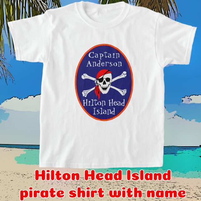 Fun Hilton Head Island Pirate mit Name Child's T-Shirt (Von Creator hochgeladen)