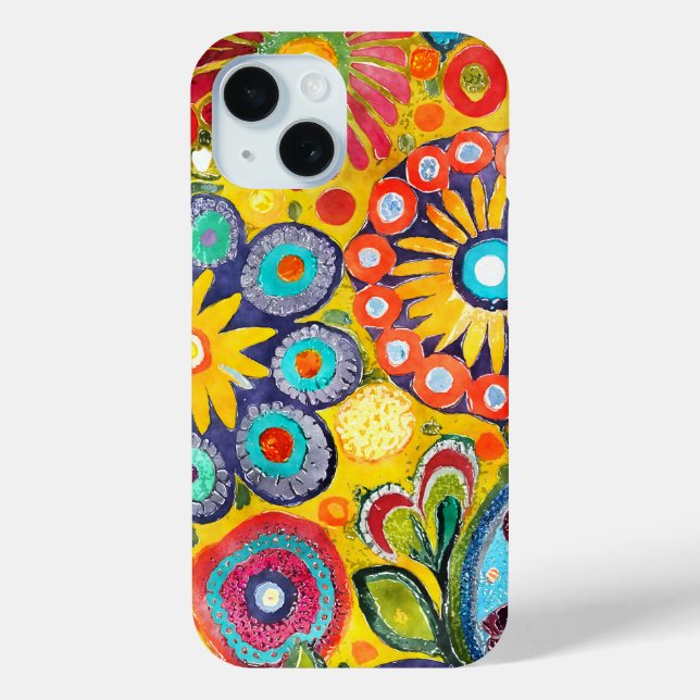 Fun Hippie Blume Gemustert Case-Mate iPhone Hülle (Rückseite)