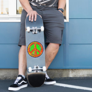 Fun Hippie Peace Sign Inspirivity Floral Aufkleber