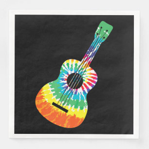Fun Hippie Rainbow Gefärbte Krawatte Acoustic Gui Serviette