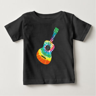 Fun Hippie Rainbow Gefärbte Krawatte Acoustic Guit Baby T-shirt