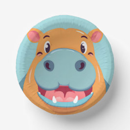 Fun Hippo Face Safari Wilder Dschungel Geburtstags Pappteller