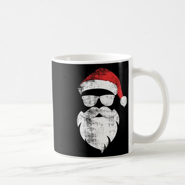 Fun Hipster Santa Face mit Hutbart und Gles Chr Kaffeetasse (Rechts)
