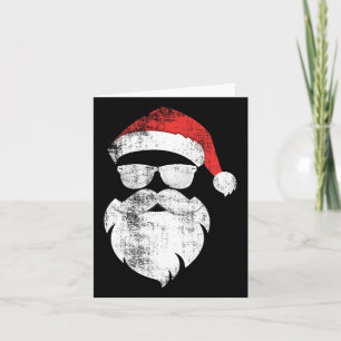 Fun Hipster Santa Face mit Hutbart und Gles Chr Karte