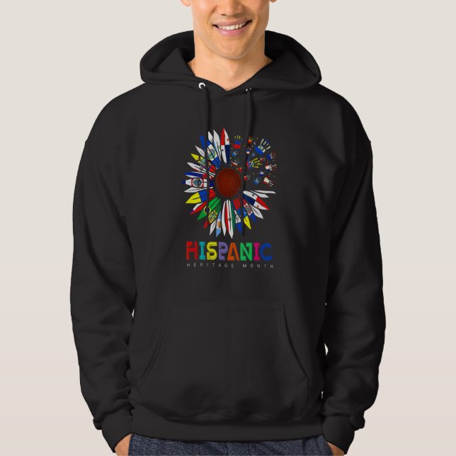 Fun Hispanic Heritage Monat Länder Flaggen Hoodie (Vorderseite)