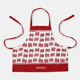 Fun Ho Ho Ho Red Holiday Pattern Weihnachtskids Schürze