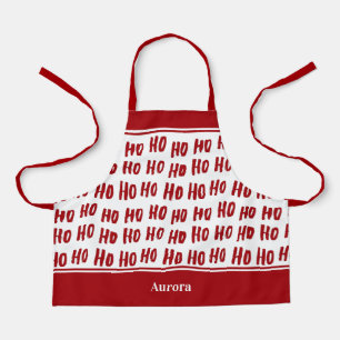 Fun Ho Ho Ho Red Holiday Pattern Weihnachtskids Schürze