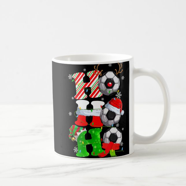 Fun Ho Ho Weihnachten Fußball Fußball Santa Reind Kaffeetasse (Rechts)