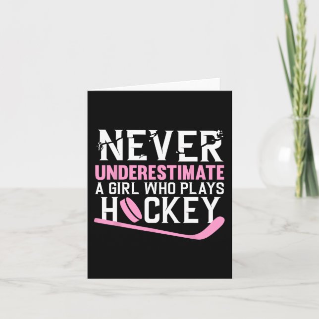 Fun Hockey Art for Girls Women Field Hockey Player Karte (Vorderseite)