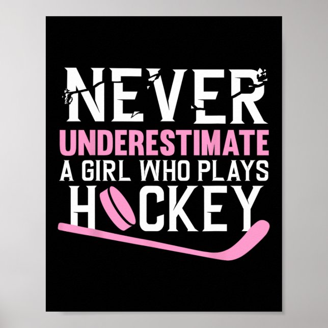 Fun Hockey Art for Girls Women Field Hockey Player Poster (Vorne)