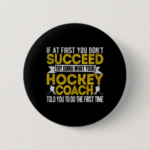 Fun Hockey Coach Eishockey Team Coach Retro Button