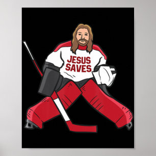 Fun Hockey Jesus Rette Hockey Goalie Poster