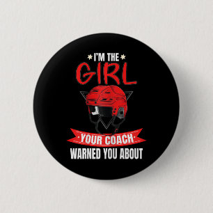 Fun Hockey Lover Grafik für Frauen und Mädchen Hoc Button