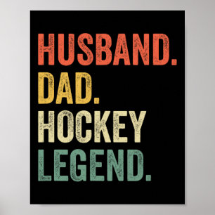 Fun Hockey Player Husband Vater Hockey Legend Vint Poster
