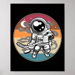 Fun Hockey Spieler Kosmonaut Jungs Kinder Geschenk Poster