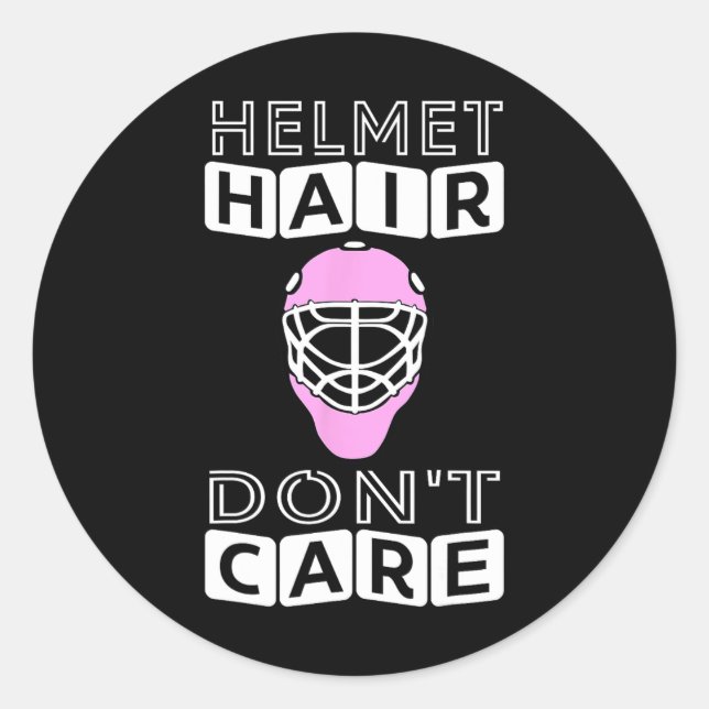 Fun Hockey Women Pink Helmet Goalie Mask Geschenk  Runder Aufkleber (Vorderseite)