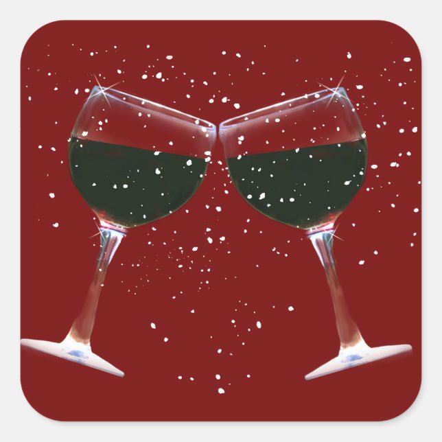 Fun Holiday Wein Toasting Brillen Sticker (Vorderseite)