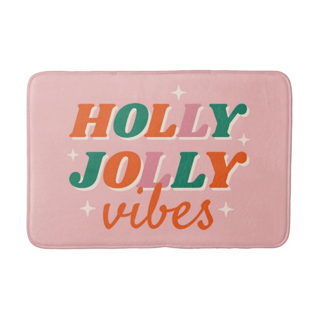 Fun Holly Jolly Vibes Weihnachtsdesign Badematte (Vorderseite)