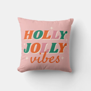 Fun Holly Jolly Vibes Weihnachtsdesign Kissen