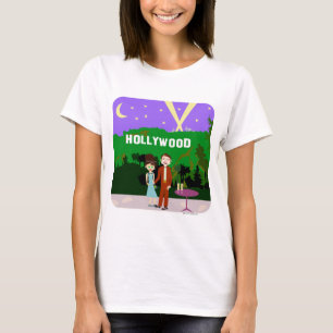 Fun Hollywood Romance Illustriert Retro Art T-Shirt