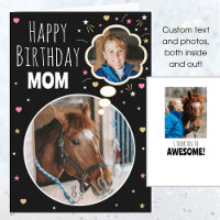 Fun Horn Mama Geburtstag Custom Foto Black Pink