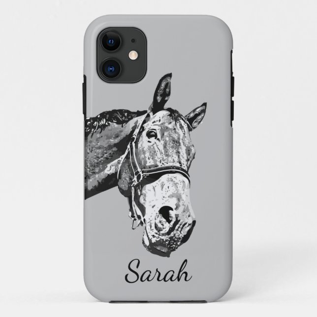 Fun Horse Peeking out Cartoon Tier zu individualis Case-Mate iPhone Hülle (Rückseite)