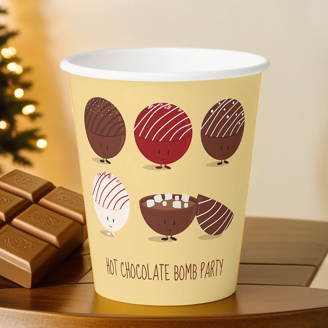 Fun Hot Chocolate Bomb Party Pappbecher (Get these paper cups for your party and enjoy fun cups and easy clean up!)