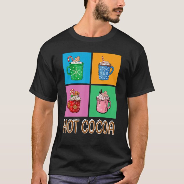 Fun Hot Cocoa Holiday Graphic Design T-Shirt (Vorderseite)