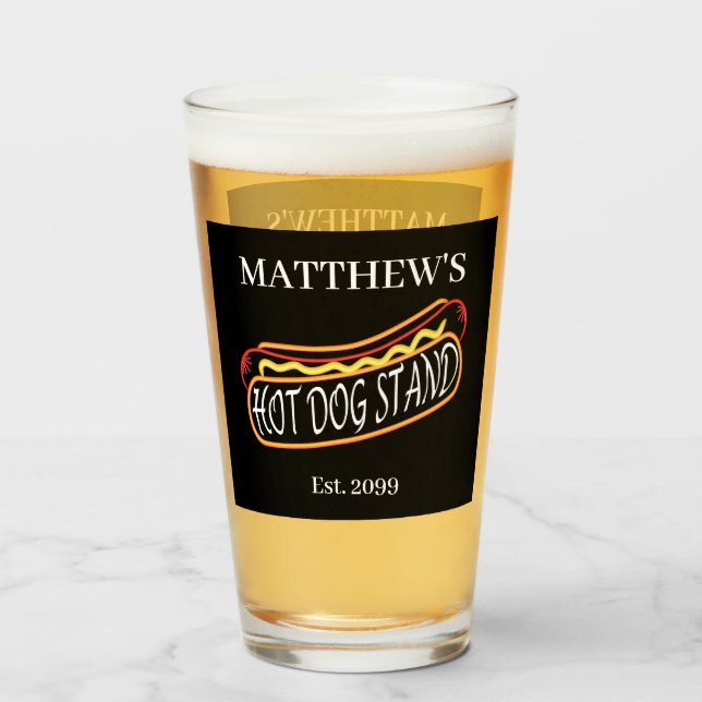 Fun Hot Dog Stand Trinkbehälter Soda Beer Pint Glas (Vorne (Gefüllt))