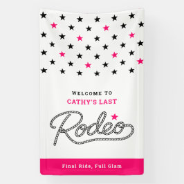 Fun Hot Pink Her Last Rodeo Bachelorette Party Banner