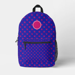 Fun Hot Pink Punkte auf blau Bedruckter Rucksack