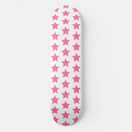 Fun Hot Pink Stars Pattern - Girls' Skateboard