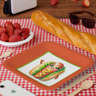 Fun Hotdog liebt Party Papier Teller