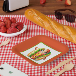 Fun Hotdog liebt Party Papier Teller