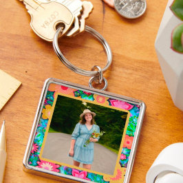 Fun Hübsches florales Foto Inspirivity Schlüsselan Schlüsselanhänger