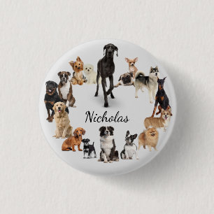 Fun Hund Rasse Haustiere Hunde Individuelle Name Button