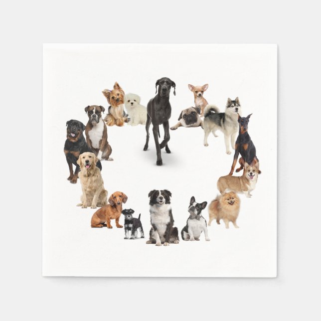 Fun Hund Rasse Haustiere Hunde Individuelle Name Serviette (Vorderseite)