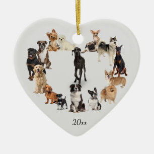 Fun Hund Rasse Haustiere Hunde individuelles Jahr Keramik Ornament
