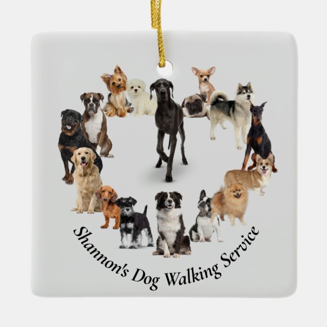 Fun Hund Rasse Haustiere Hunde laufen Keramikornament (Vorderseite)