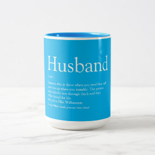 Fun Husband Definition Zitat Cool blau Zweifarbige Tasse