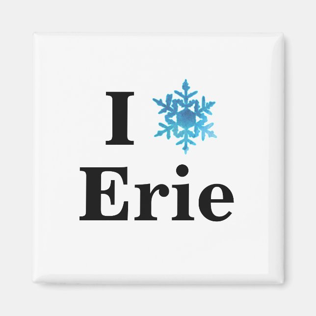 Fun I Snowflake Dein City Winter Magnet (Vorne)
